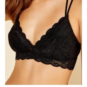 Cosabella Bralette Black Lace Triangle Adjustable Straps Size Large L